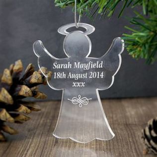 Personalised Acrylic Angel Christmas Decoration Product Image
