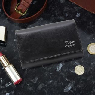Black Personalised Leather Purse Product Image