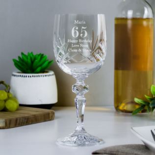 Personalised Birthday Crystal Wine Glass Product Image