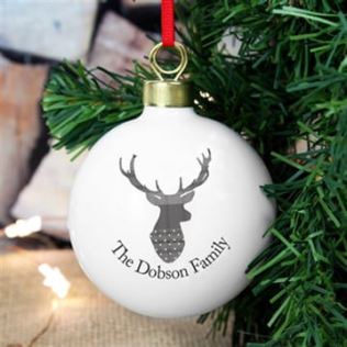 Personalised Highland Stag Tree Bauble Product Image