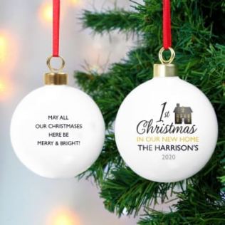 Personalised 1st Christmas in Our New Home Bauble Product Image