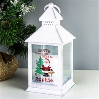 Personalised Santa White Lantern Product Image