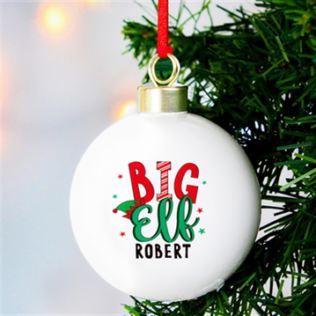 Personalised Big Elf Christmas Bauble Product Image