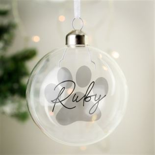 Personalised Pet Glass Christmas Bauble Product Image