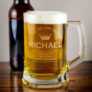 Personalised Your Name Beer Glass Tankard Product Image
