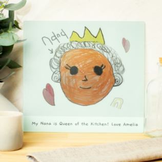 Personalised Childrens Drawing Glass Chopping Board/Worktop Saver Product Image