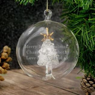 Personalised Glass Christmas Tree Bauble Product Image