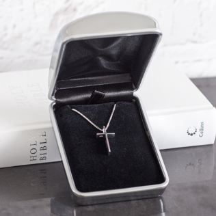 Solid Silver Classic Cross In Personalised Box Product Image
