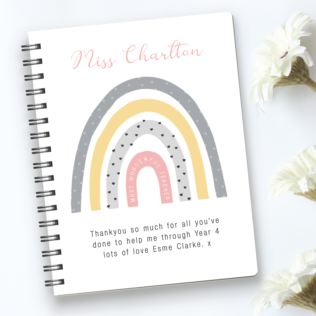 Personalised Rainbow Design Teacher Notebook Product Image