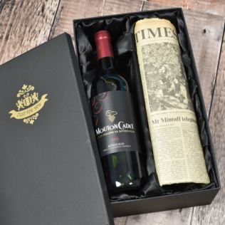 Vintage Bordeaux Wine & Newspaper from A Special Date Product Image