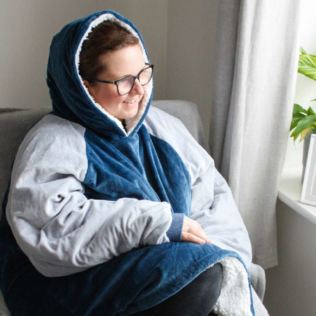 Blue Oversized Blanket Hoodie Product Image