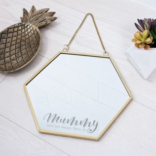 Personalised Touch of Gold Mummy Hexagon Mirror Product Image