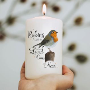Personalised Robin Appear When Loved Ones Are Near Candle Product Image