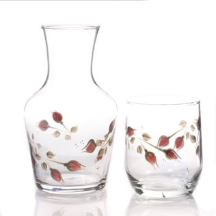 Hand Painted Carafe Set - Rosebud Product Image