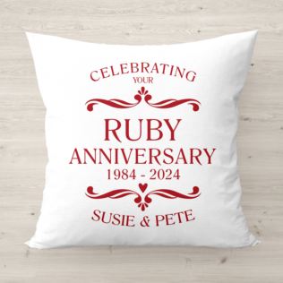 Personalised Ruby Anniversary Classic Cushion Product Image