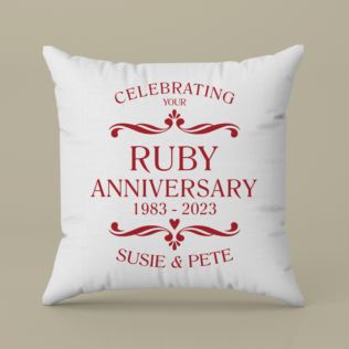 Personalised Ruby Anniversary Classic Cushion Product Image