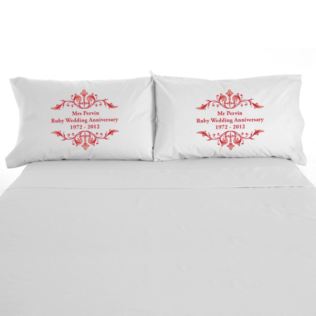 Personalised Ruby Anniversary Pillowcases Product Image