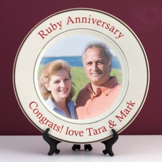 Personalised Ruby Wedding Anniversary Photo Plate Product Image