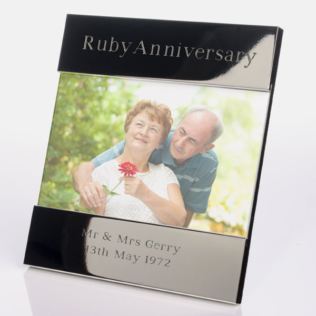 Engraved Ruby Anniversary Photo Frame Product Image