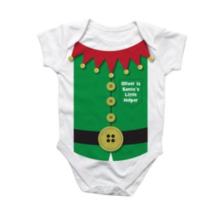Personalised Santas Little Helper Baby Grow Product Image