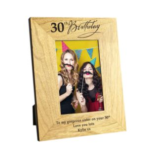 30th Birthday Wooden Personalised Photo Frame Product Image