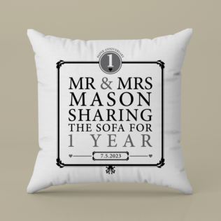Personalised 1st Anniversary Sharing The Sofa Cushion Product Image