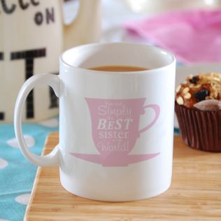 Simply the Best Tea Cup Design Personalised Mug Product Image
