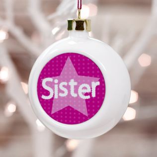 Personalised Sister Christmas Bauble Product Image