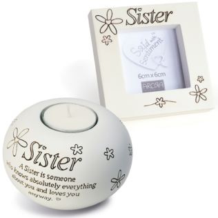 Sister Tealight And Photo Frame Gift Set Product Image