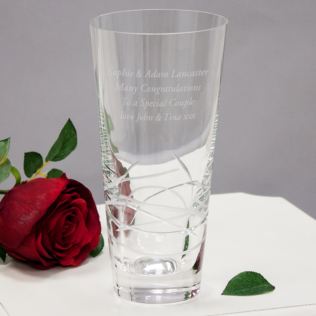 Engraved Tiesto Conical Crystal Vase Product Image