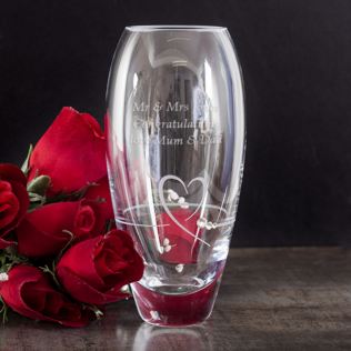 Personalised Heart And Diamante Petit Bud Vase Product Image