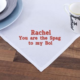 Embroidered The Spag to my Bol Tea Towel Product Image