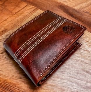Cricket Buffalo Red Leather Wallet with RFID Protection Product Image