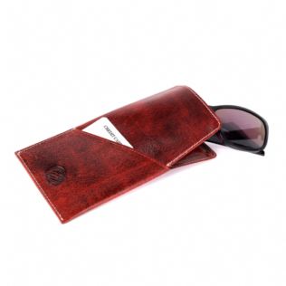 Cricket Buffalo Red Leather Glasses Case Product Image