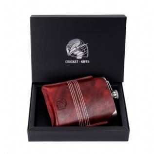 Buffalo Leather Cricket Hip Flask Product Image