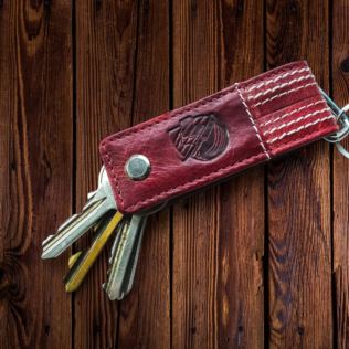 Cricket Buffalo Red Leather Screw Key Chain Product Image