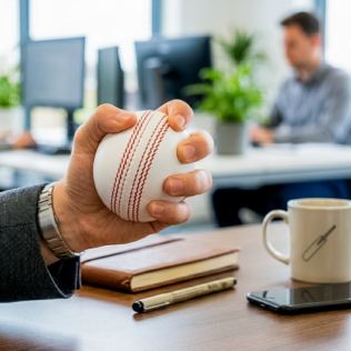 White Cricket Ball Squeezy Stress Ball Product Image