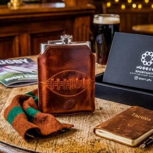 Rugby Buffalo Leather Hip Flask Product Image