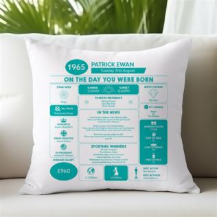 Personalised The Day You Were Born - 60th Birthday Cushion Product Image