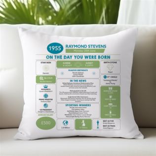 Personalised The Day You Were Born - 70th Birthday Cushion Product Image