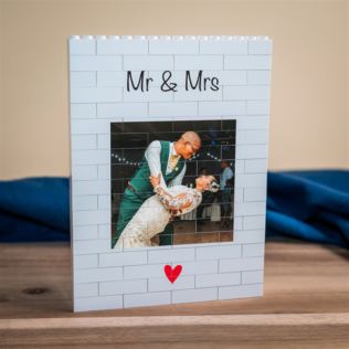 Personalised "Mr & Mrs" LEGO® Brick Photo Upload Blocks Product Image