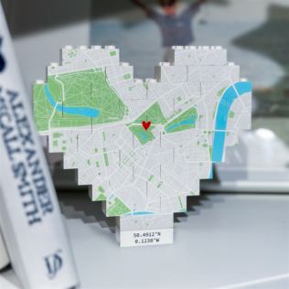 Personalised Location Heart-Shaped LEGO® Brick Map Keepsakes Product Image