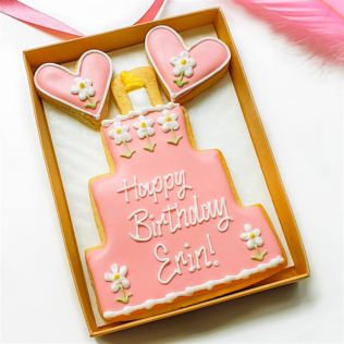Personalised Birthday Cake Hand-Iced Cookie Letterbox Gift Product Image