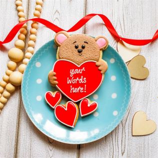 Personalised Love Bear Hand-Iced Cookie Letterbox Gift Product Image