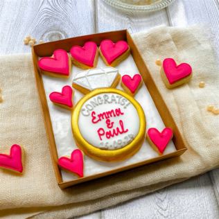 Personalised "Congrats!" Engagement Hand-Iced Cookie Letterbox Gift Product Image