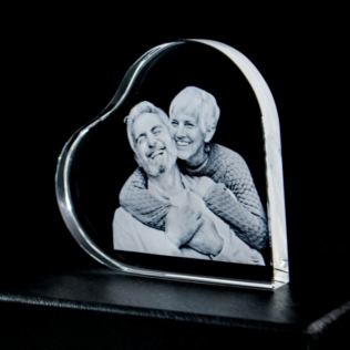 Personalised Engraved Photo Crystal Heart Product Image