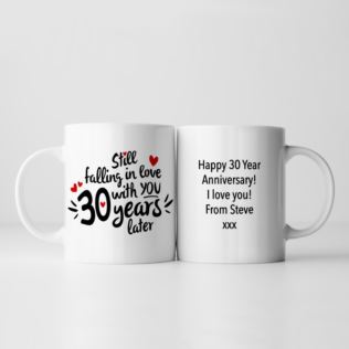 Personalised Still Falling in Love 30 Years Later 30th Anniversary Mug Product Image