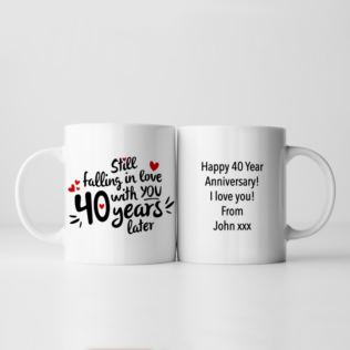 Personalised Still Falling in Love 40 Years Later 40th Anniversary Mug Product Image