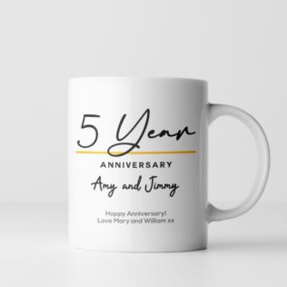 Pair of Personalised Classy 5th Anniversary Mugs Product Image