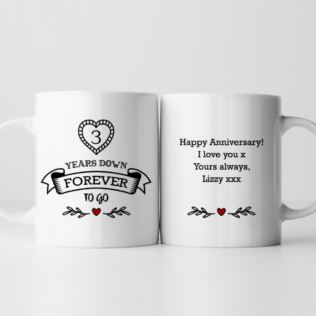 Personalised 3 Years Down Forever to Go Mug Product Image